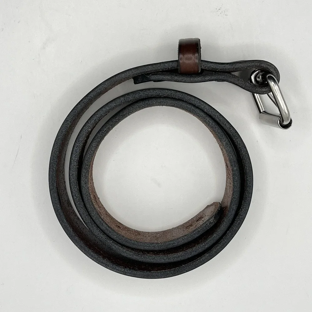 Amish Handcrafted Thick Leather Belt 36 Brown Silver Tone Buckle Grunge Work